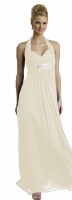 Abendkleid lang Brautkleid für Schwangere creme