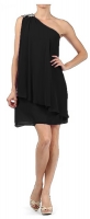 Cocktailkleid schwarz griechischer Stil Chiffon