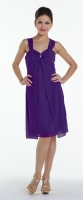 Cocktailkleid festlich schlicht violett Empire
