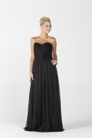 Abendkleid schwarz Empirestil bodenlang 