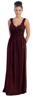 Abendkleid Chiffon burgund große Größen