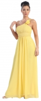 Abendkleid Empirestil lang gelb Chiffon 2014
