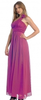 Abendkleid Empirestil lang magenta pink Chiffon