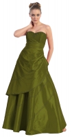 Abiballkleid olive grün Corsagenkleid Taft