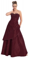 Abiballkleid bordeaux Corsagenkleid Taft