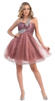Tanzkleid Petticoat-Kleid Cocktail kupfer-braun Tüll