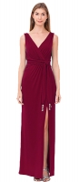 XXL Abendkleid darkred geschlitzt lang Maxikleid