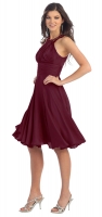 Cocktailkleid elegant knielang Satin burgund