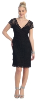 Cocktailkleid schwarz kurz elegant V-Ausschnitt